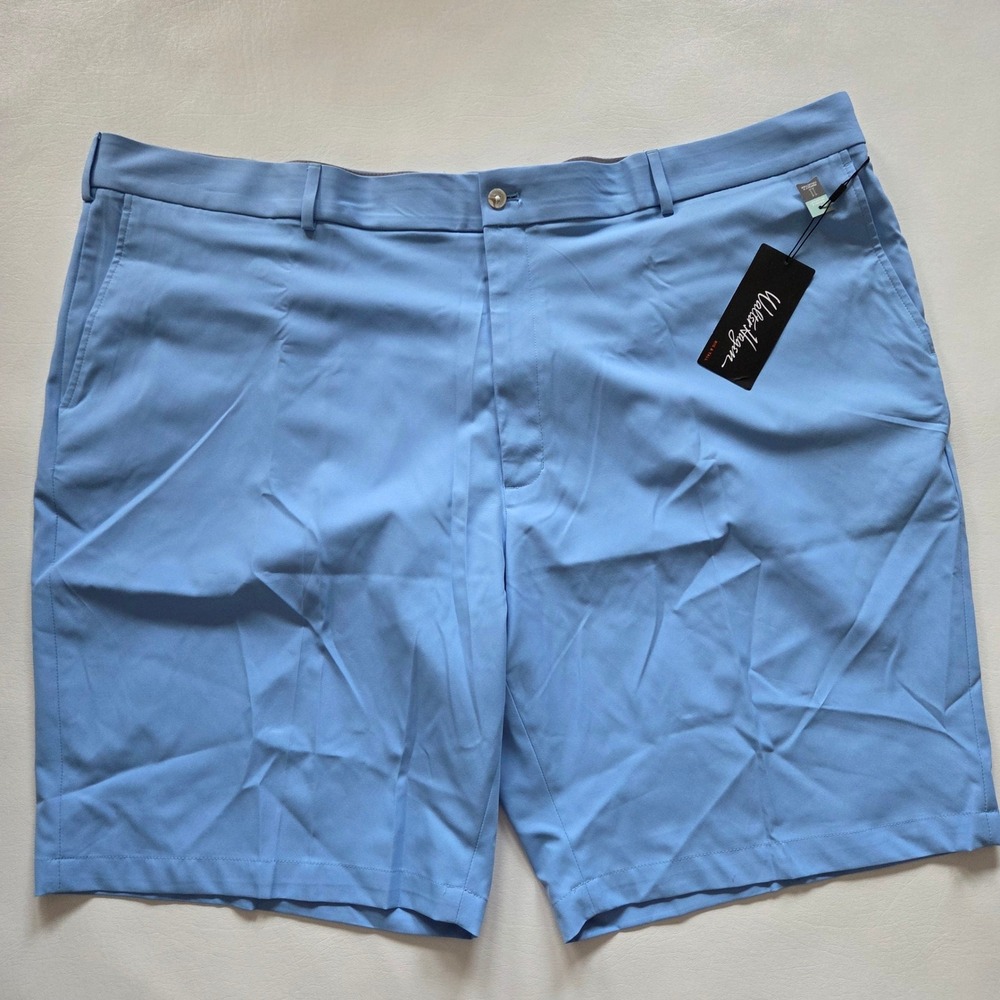 Walter Hagen Mens 52" Big and Tall Flat Front Golf Shorts Daybreak Blue